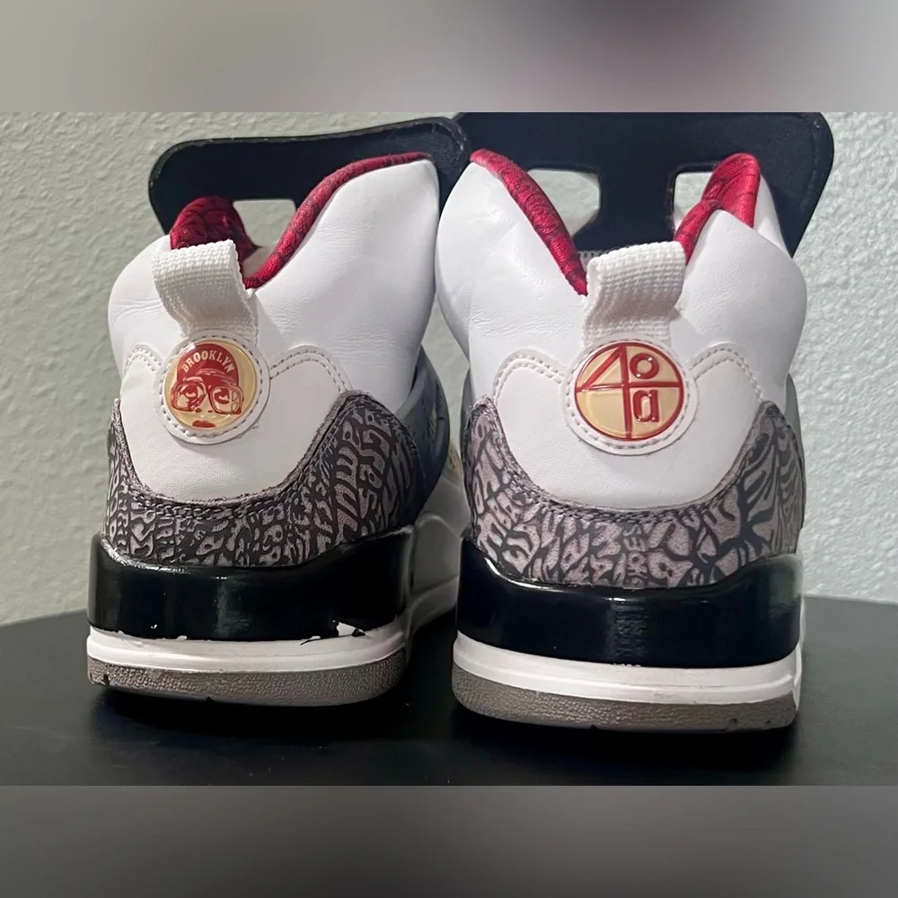 Nike Jordan Spiz'ike White Cement / Varsity Red Limited Edition Sneakers Shoes